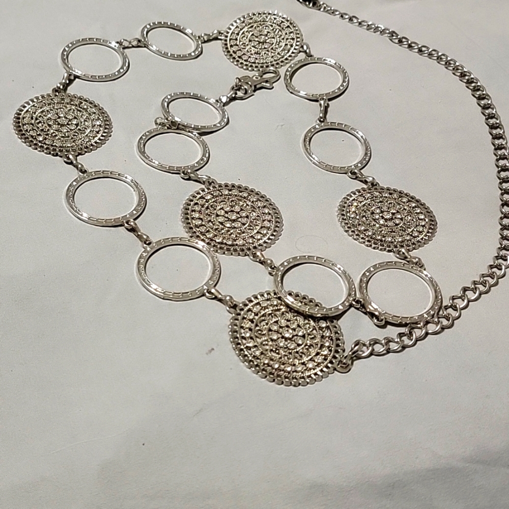 Gaucho chian belt with rhinestone medallions